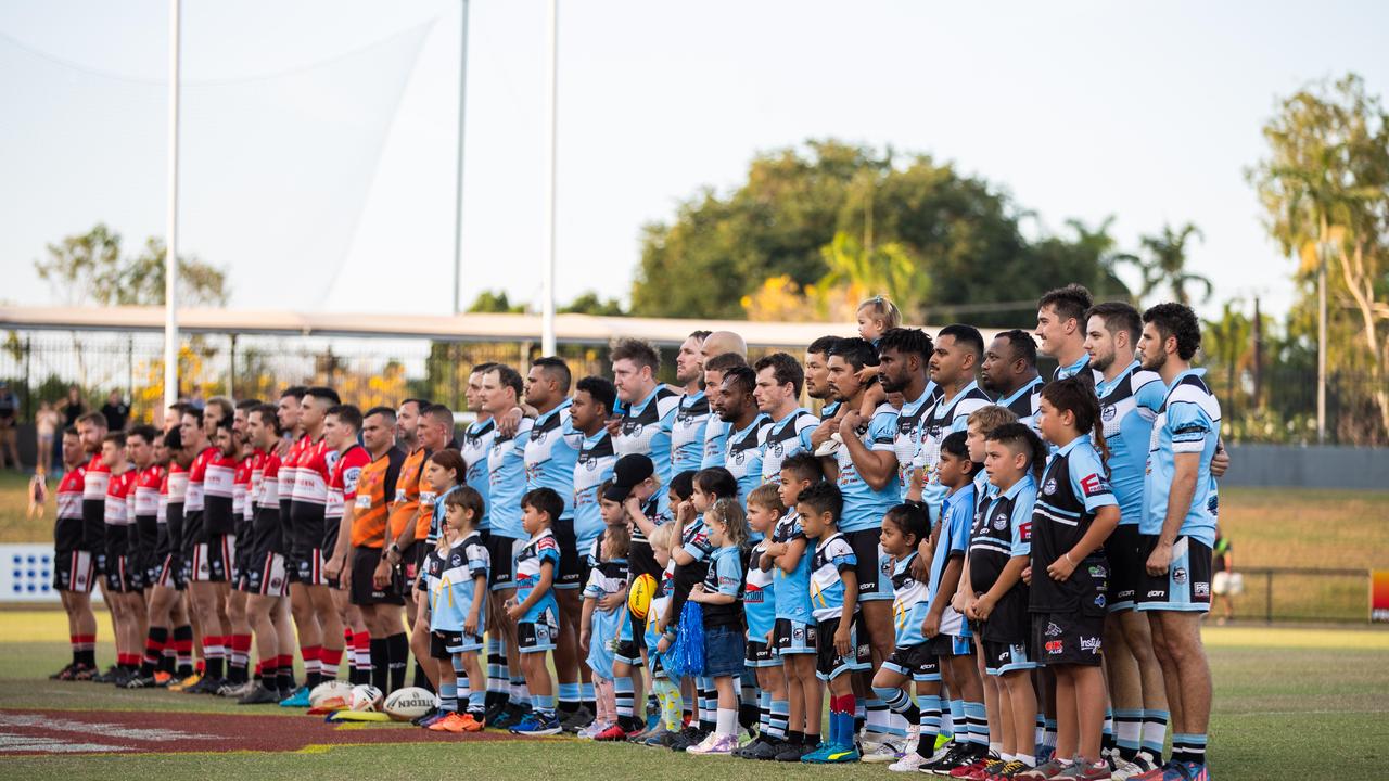 Litchfield Bears take on Northern Sharks in the 2023 NRL NT grand final. Picture: Pema Tamang Pakhrin