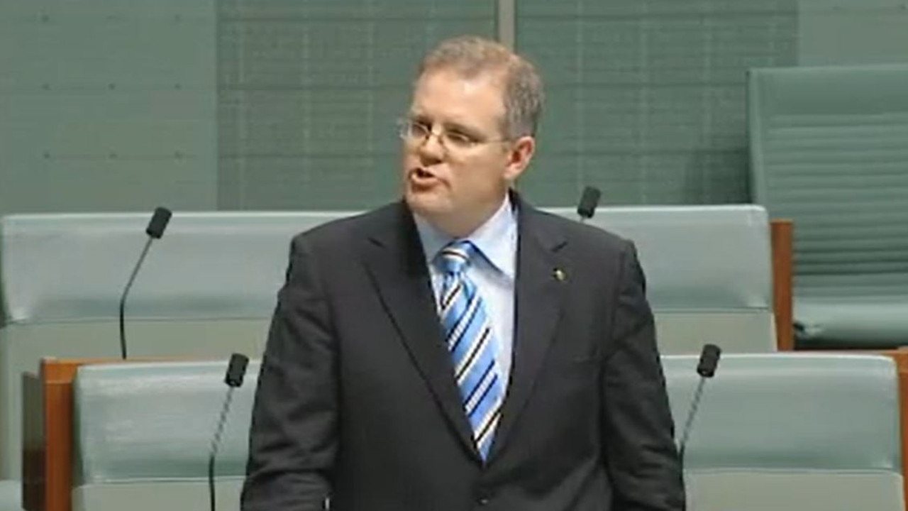 In his own words, during a speech (above) to Parliament in 2008 on cost of living pressures, Mr Morrison said when interest rates rise the Rudd government should be held accountable