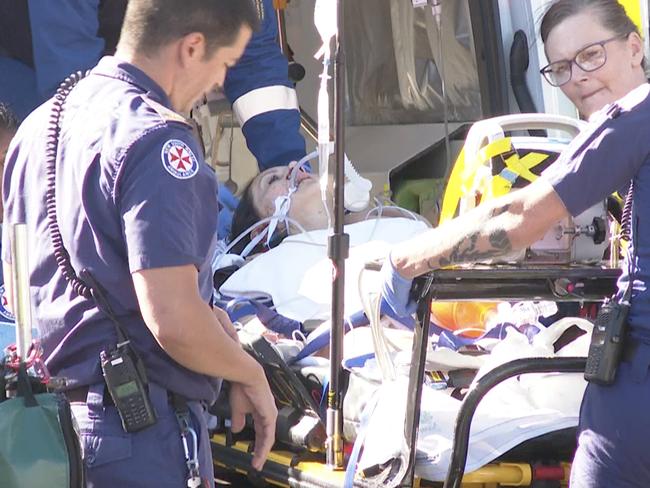 **FEE APPLIES MUST CREDIT TNV** A WOMAN IN HER 50S HAS BEEN RUSHED TO HOSPITAL IN A CRITICAL CONDITION AFTER FALLING FROM A QANTAS AERO BRIDGE AT SYDNEY DOMESTIC TERMINAL THREE SHORTLY BEFORE 1:00 P.M. TODAY. (SATURDAY 3RD MAY 2025). Picture: TNC