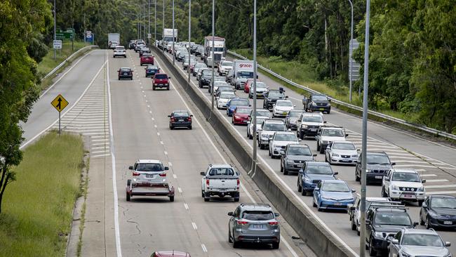 M1 holiday traffic heading south (on the right). Taken from the Bermuda street exit. Picture: Jerad Williams