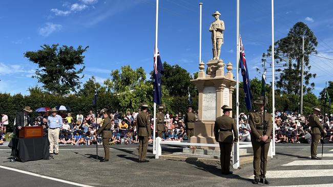 The 2024 Anzac Day service at the Upper Coomera cenotaph. Picture: Keith Woods.