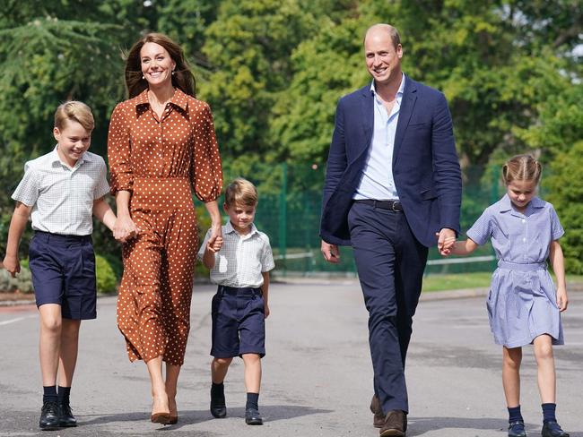 Prince George and his younger siblings Charlotte and Louis. Picture: Jonathan Brady/Getty Images