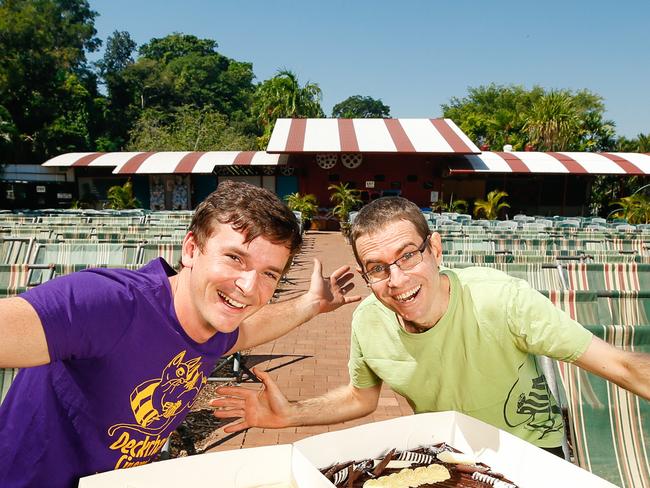 Deckchair Cinema turns 25 on Saturday with a Cake for film buffs  , GM James Parker (L) and Operations Manager Damien Johns. Pic Glenn Campbell