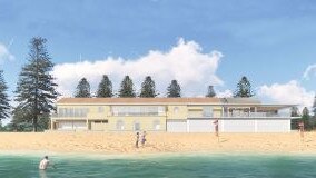 Critics say the proposed refurbished club house will end up too close to the waters edge due to future rising sea levels. Picture: Adriano Pupilli Architects