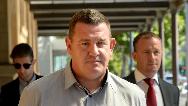 Professional stuntman Robin Bolger outside the District Court during his trial.