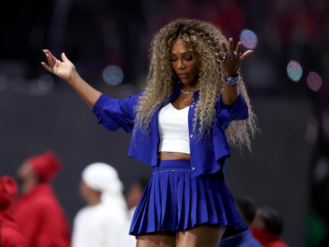 Serena Williams stunned with her Super Bowl cameo during Kendrick Lamar’s set. Picture: Getty Images)=