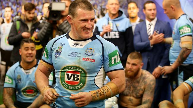 Paul Gallen in the dressing room after Origin III. Pic: Gregg Porteous