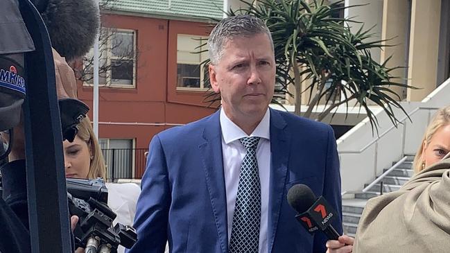 Former Surf Life Saving NSW boss Matthew Hanks leaves Wollongong Local Court in 2019 Picture: Madeline Crittenden.