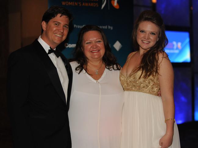 Telstra Business Woman Of The Year 2009 Gina Rinehart with her son John and daughter Ginia at the Telstra Business Women's Awards.