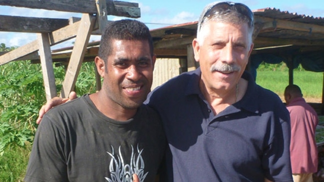 Agape Ministries leader Rocco Leo, right, in Fiji. Picture: Agape Ministries International website.