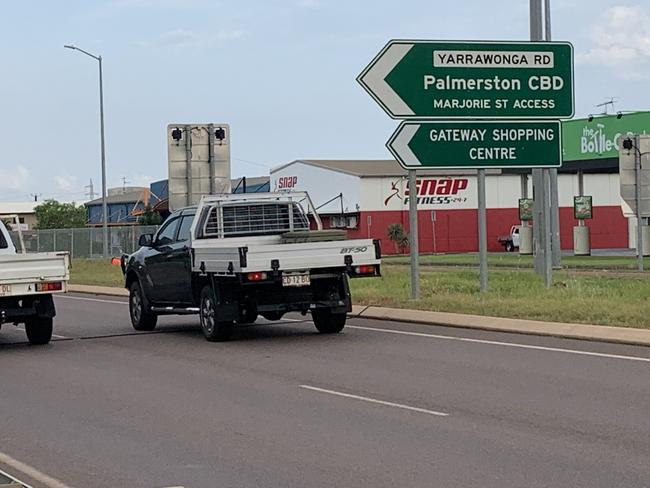 Yarrawonga Rd at Palmerston where a male pedestrian, 59, was struck by a vehicle and died about 6pm Wednesday, November 9, 2022. The incident occurred on the inbound lanes of the Stuart Highway near Yarrawonga Rd. Picture: Sierra Haigh