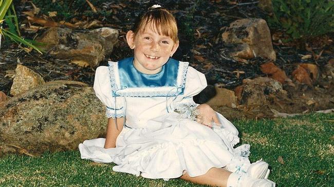 Melanie Hawkes was diagnosed with transverse myelitis as a very young child. Picture: Supplied