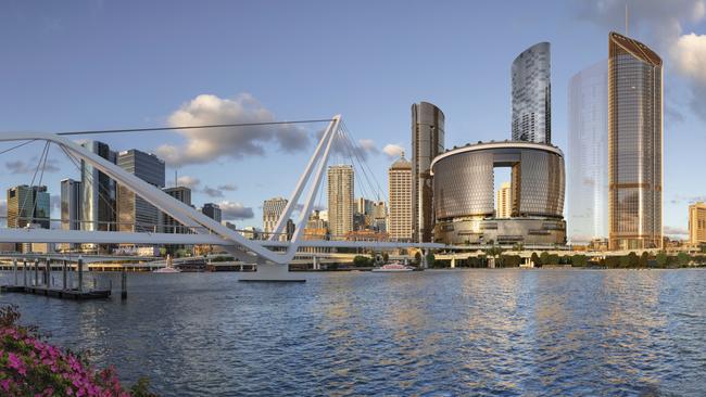 An artist’s impression of Queen’s Wharf. Picture: Destination Brisbane Consortium.