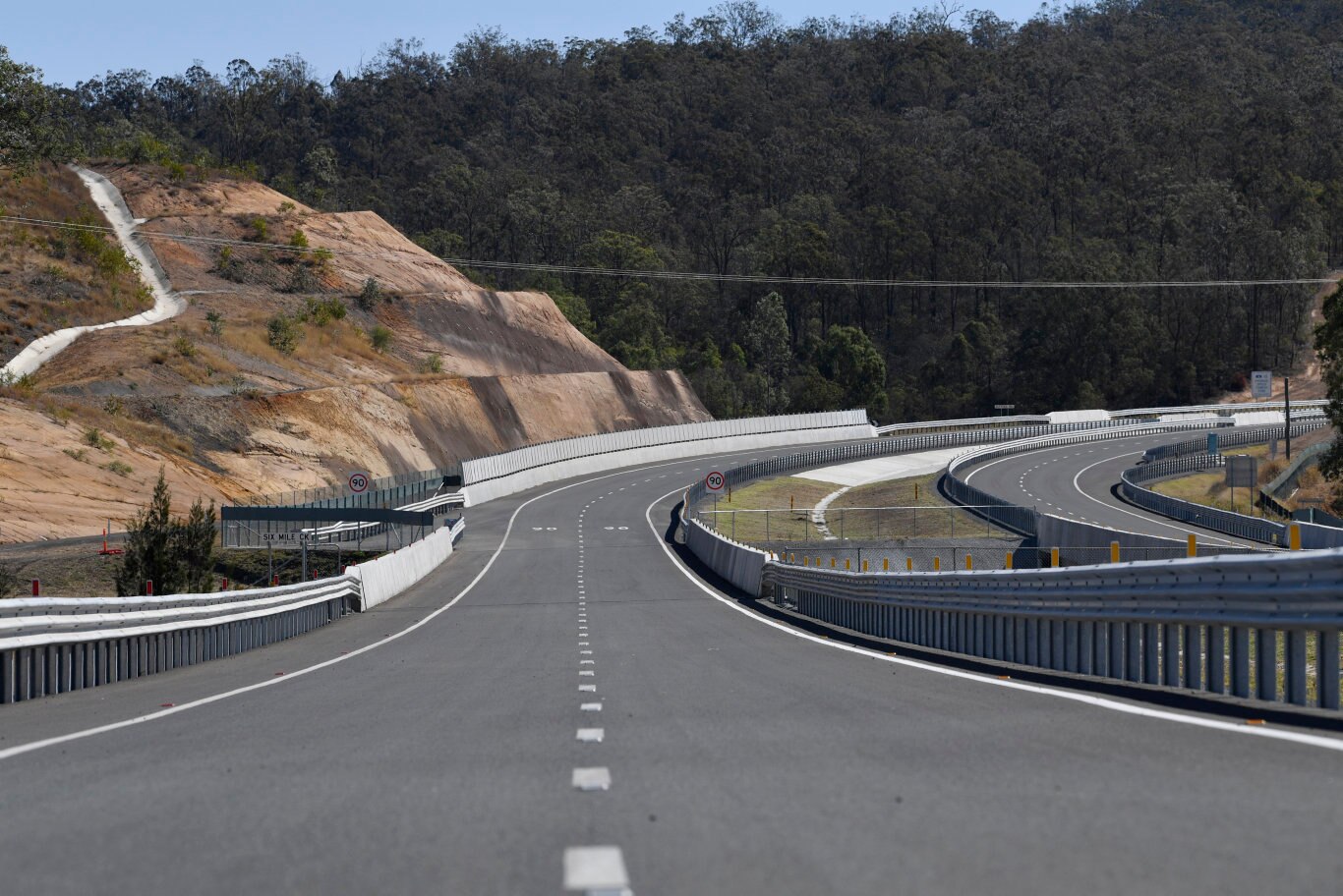 Six Mile Cr crossing on the Toowoomba Second Range Crossing during the media preview before opening, Friday, September 6, 2019. Picture: Kevin Farmer