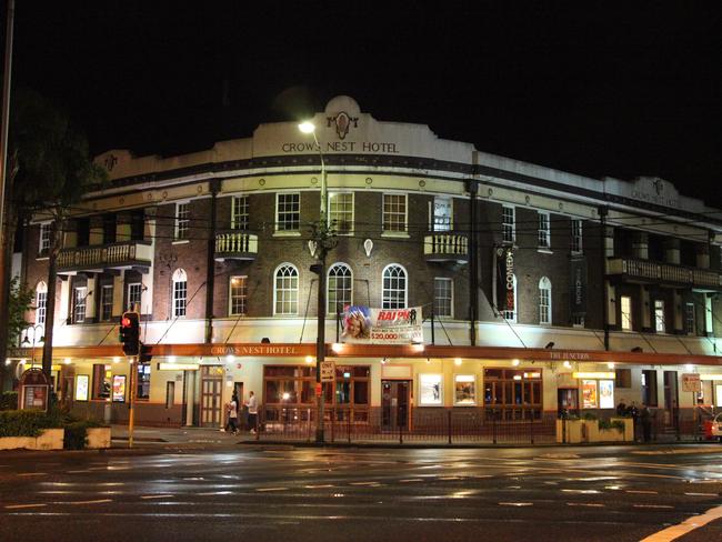 The Crows Nest Hotel where Bromley Wilks ended his big night out. Picture: Supplied