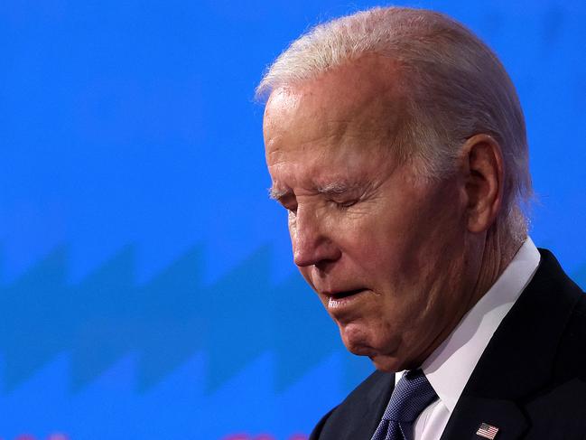 ATLANTA, GEORGIA - JUNE 27: U.S. President Joe Biden participates in the CNN Presidential Debate at the CNN Studios on June 27, 2024 in Atlanta, Georgia. President Biden and Republican presidential candidate, former U.S. President Donald Trump are facing off in the first presidential debate of the 2024 campaign.   Justin Sullivan/Getty Images/AFP (Photo by JUSTIN SULLIVAN / GETTY IMAGES NORTH AMERICA / Getty Images via AFP)