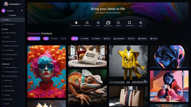 The start-up, founded in 2022, boasts more than 19 million registered users, and allows creators to generate images with simple prompts, as well as create videos and sketch with AI. Picture: Supplied.