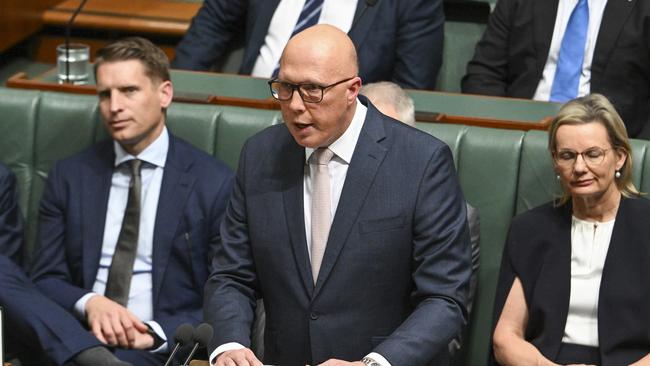 Petter Dutton has to go for broke and take on Labor in the traditional stronghold of suburban Australia. Picture: NCA NewsWire/Martin Ollman