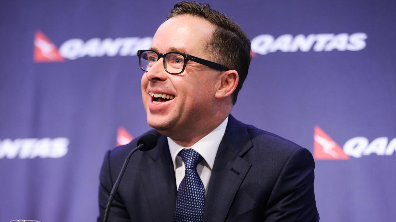 Alan Joyce laughing all the way to the bank. Picture: The Australian/Renee Nowytarger Sydney