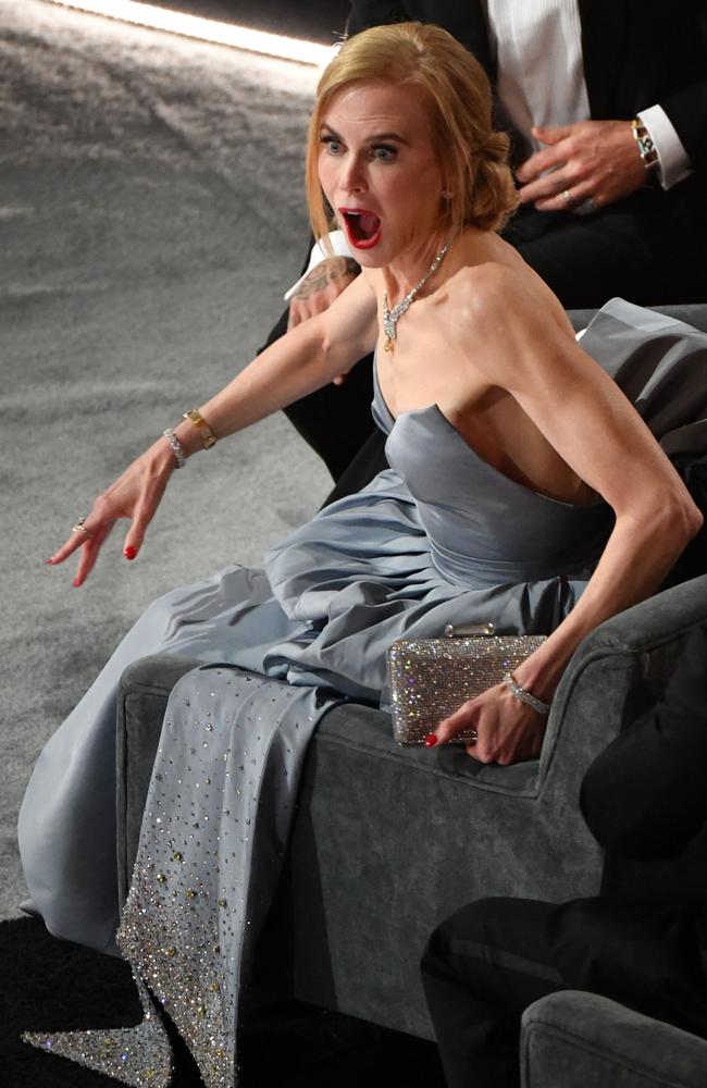 Nicole Kidman is sitting front row at the Oscars, where she is nominated for Best Actress. Picture: AFP