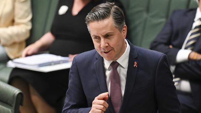 Health and Aged Minister Care Mark Butler during Question Time at Parliament House in Canberra. Picture: NCA NewsWire / Martin Ollman