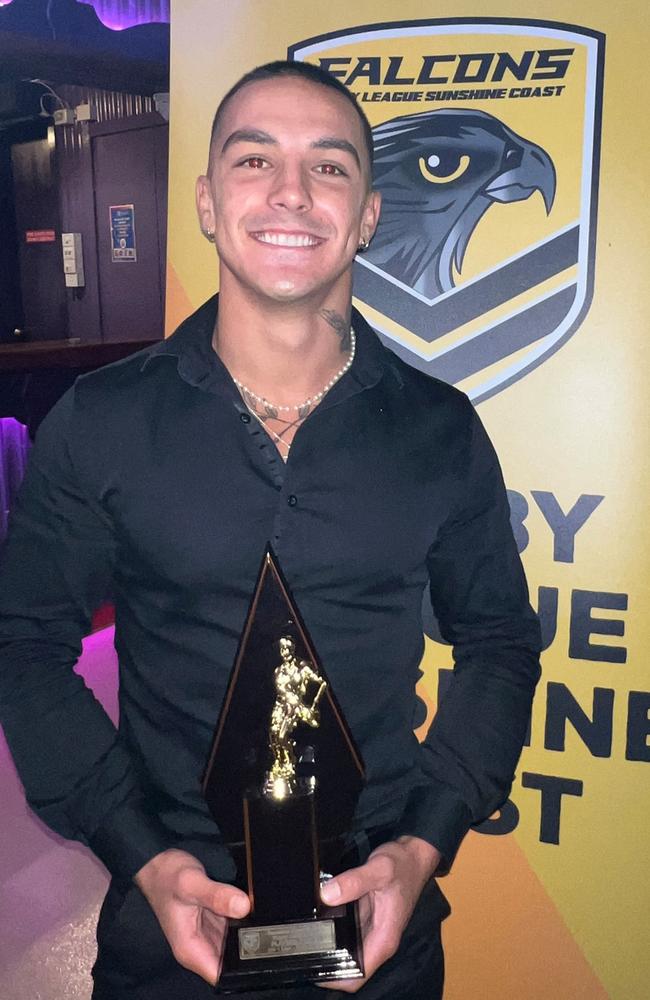 Seaton Reid after being crowned the 2021 Sunshine Coast Gympie Rugby League Player of the Year. Picture: Facebook.