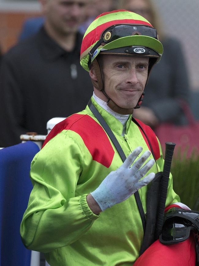 Jockey Daniel Moor. Picture: AAP/George Salpigtidis