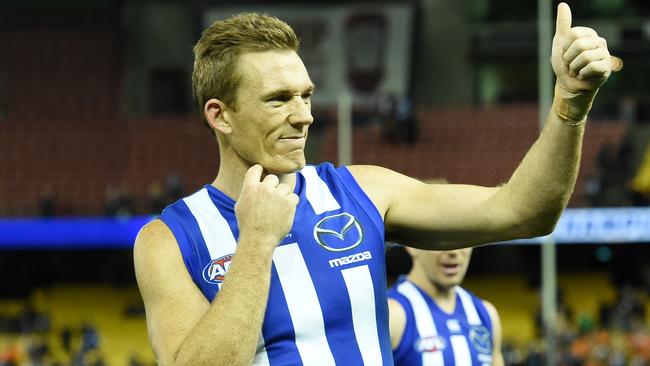 Drew Petrie struggled in Round 23 but has the support of Brad Scott. Picture: Getty Images.