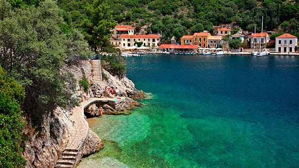 A view of Kioni village on Ithaca. Picture: Alamy.