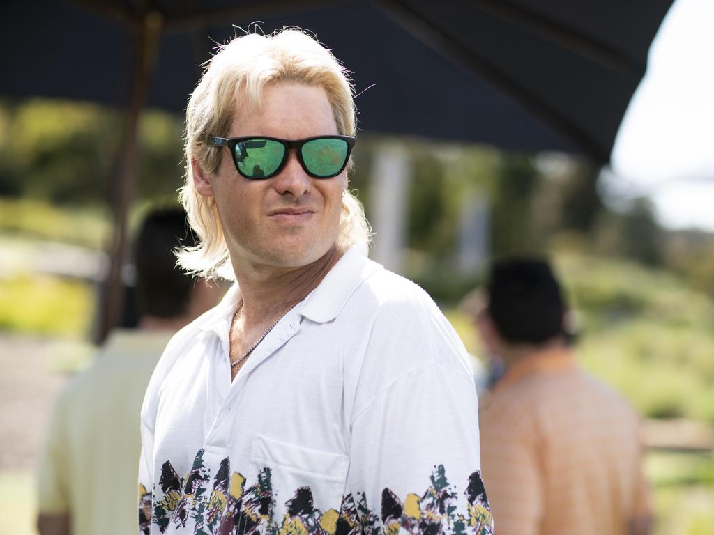 Alex Williams as Shane Warne in Warnie. Picture: Nine