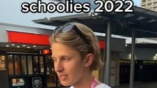 TikTok user 'oliverholmess' shared a clip of rubbish in Cavill Ave, Surfers Paradise, on the first morning of Schoolies celebrations.