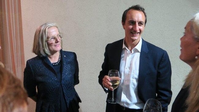 Former Australian Ambassador Dave Sharma pictured with Lucy Turnbull.