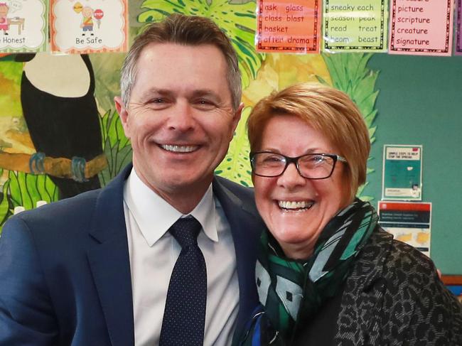 3/6/22: New Federal Education Minister Jason Clare visits Cabramatta Public School in western Sydney which is his old primary school and has an emotional re-union with his  old teacher Cathy Fry in a year 2 classroom. John Feder/The Australian.