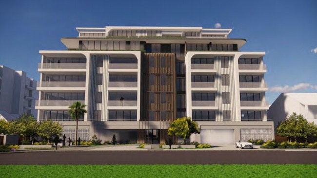 Artist’s impression of Scott Salisbury Homes’ proposed seven-storey apartment development at Adelphi Terrace, Glenelg.