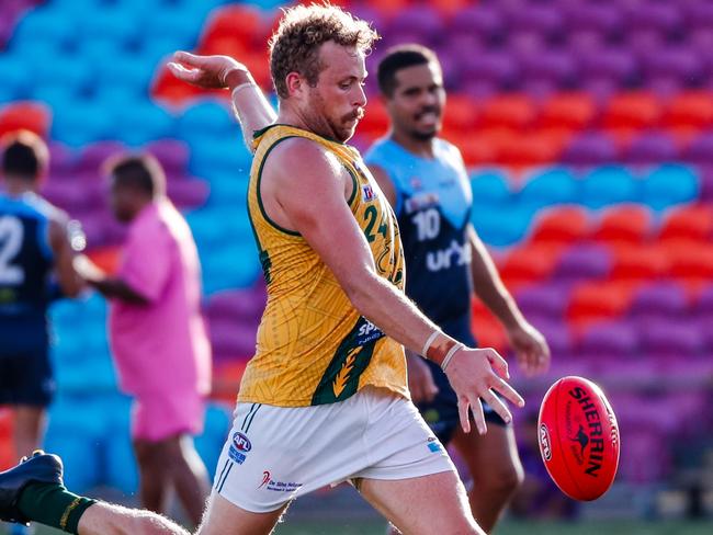 Jackson Calder is chasing a third straight Dennis Dunn when his St Mary's outfit take on the Darwin Buffaloes in Round 18 of the 2023-24 NTFL season. Picture: Celina Whan / AFLNT Media