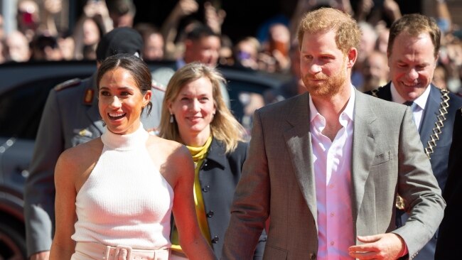 Prince Harry and Meghan at the Invictus Games Dusseldorf 2023 - One Year To Go launch event on Tuesday in Dusseldorf, Germany. Picture: Samir Hussein/WireImage.