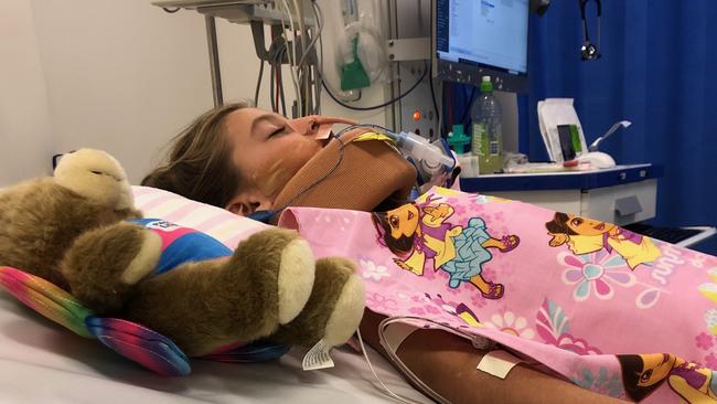 Emilee Scholefield sustained a traumatic brain injury after falling off her horse when she was five. She was flown to Brisbane and spent weeks in a coma.