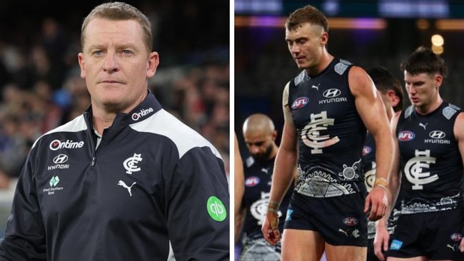 Michael Voss and the Blues are under increasing pressure. Photos: Getty Images