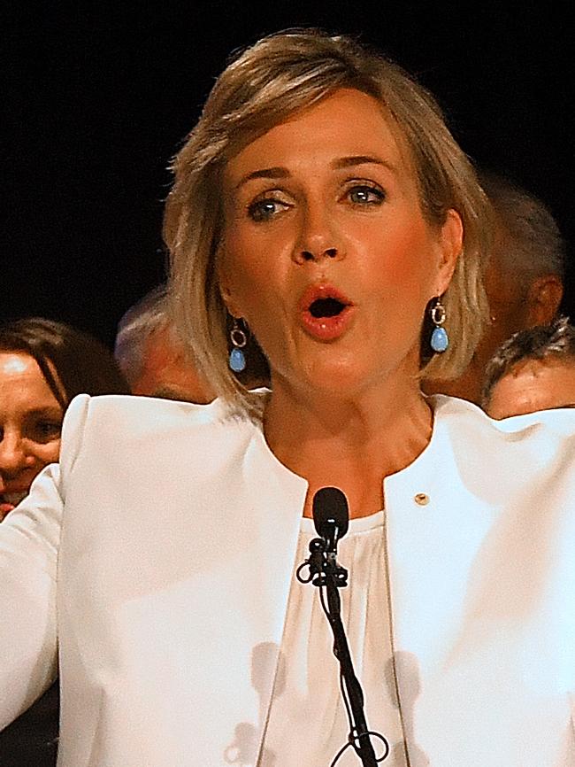 Zali Steggall following has won in Warringah. Picture: (AAP Image/Dylan Coker)