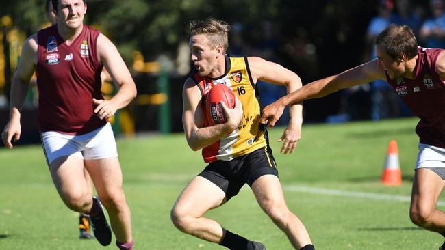 Goodwood Saints’ Tom Anderson, in action against Prince Alfred Old Collegians last season, played well in his side’s win against Brighton on Saturday. Picture: AAP/Keryn Stevens