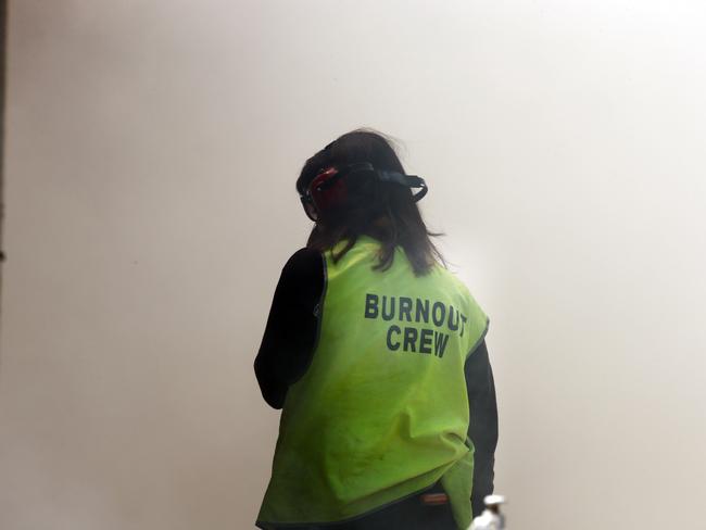 The Burnout competition at the festival. The annual Street Machine Summernats Car Festival began in Canberra with thousands of car enthusiasts expected to attend the event over the four days. Picture: Gary Ramage/ News Corp Australia