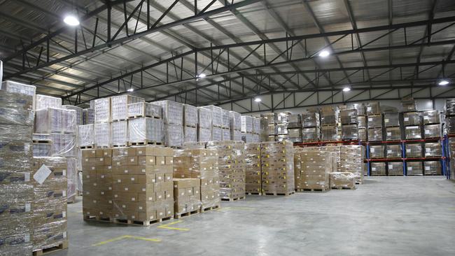 Bags of ready-to-ship milk powder at a processing plant in Gippsland. Prices are up. Picture: Chloe Smith