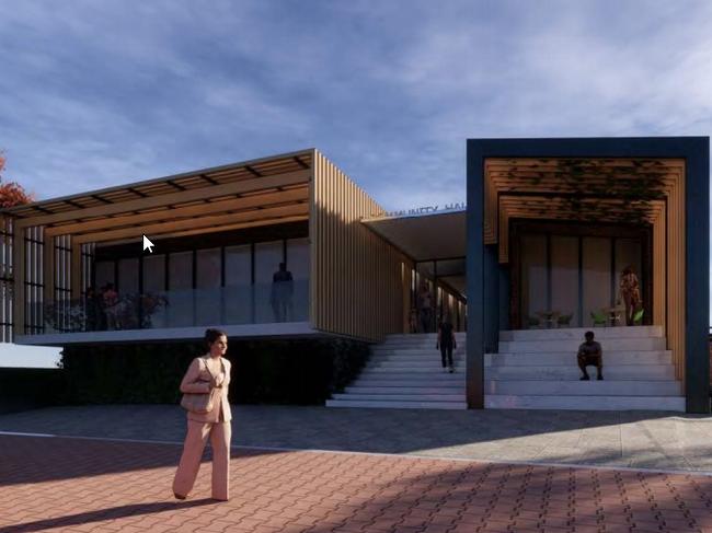 An artist impression of a $5 million redevelopment of the Marino Community Hall. Picture: Marion Council