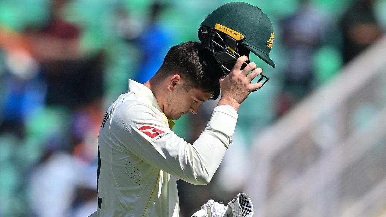 Renshaw was dismissed first ball by Ravindra Jadeja. (Photo by Indranil MUKHERJEE / AFP)