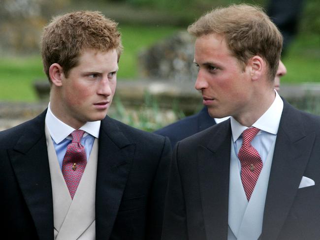 Prince Harry and Prince William in May 2006, around the time Catherine Ommanney claims she met him. Picture: AFP.