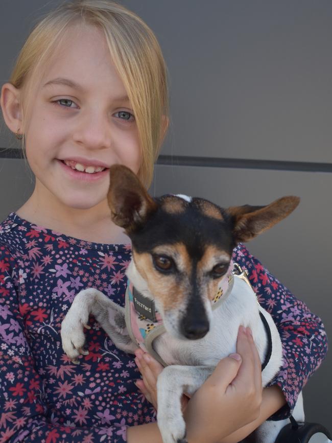 Ipswich 2023 Dog Day at Nicholas Street Precinct pictured is Piper Greasley with dog Gypsy