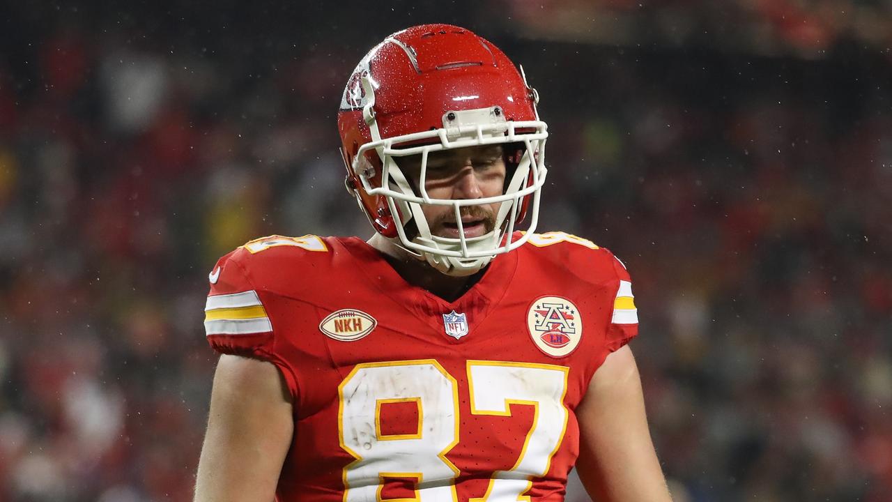 Travis Kelce’s future is clouded in uncertainty after he was spotted in tears ahead of Super Bowl LIX (Photo by Scott Winters/Icon Sportswire via Getty Images)