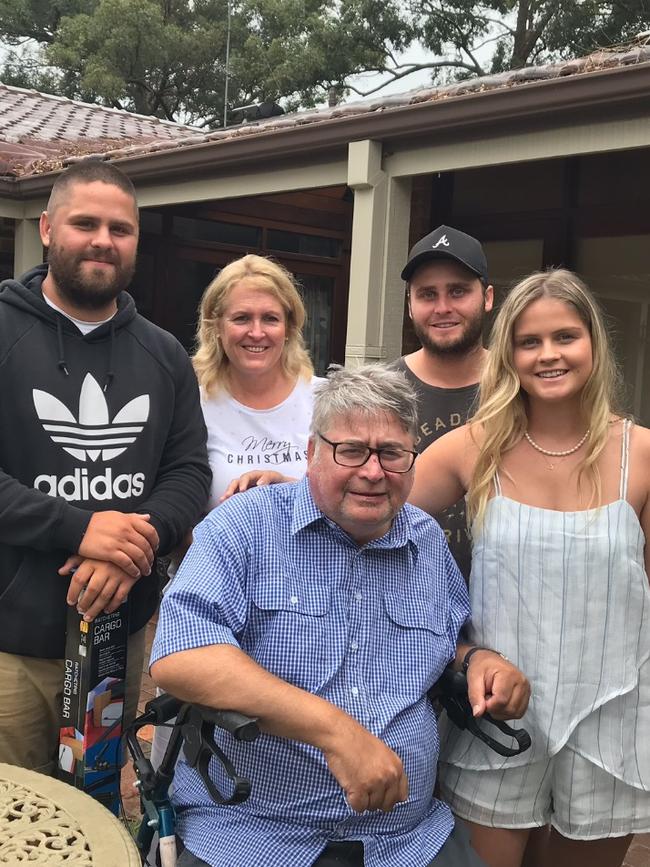 The late Merryn and Nigel Bertus with three of their four children Luke, Nick and Hayley.