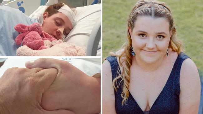 Bundaberg teen Emilie Goodwin is recovering from a catastrophic brain bleed.