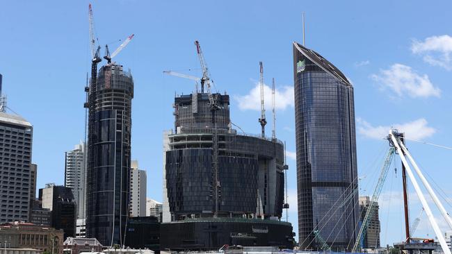 Queen's Wharf and Neville Bonner Bridge, Brisbane. Picture: Liam Kidston